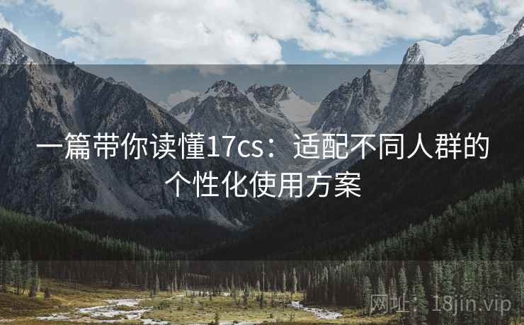一篇带你读懂17cs：适配不同人群的个性化使用方案