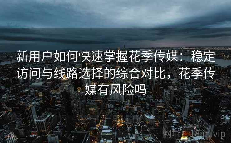 新用户如何快速掌握花季传媒：稳定访问与线路选择的综合对比，花季传媒有风险吗